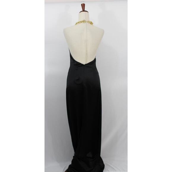 STAUD Sz XS Black Francoise Halter Neck Chain Necklace Gown Maxi Dress NWT - Picture 4 of 12